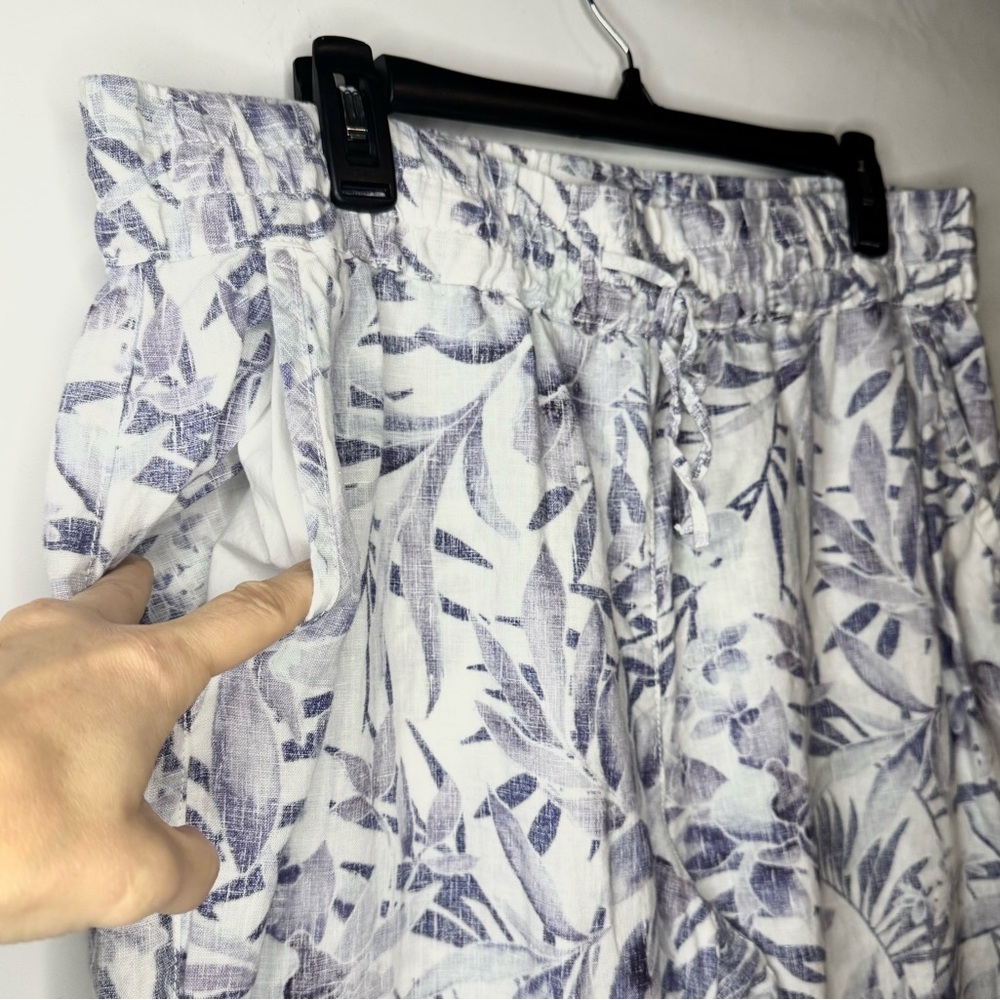 Tommy Bahama Women’s 100% Linen Wide Leg High Waisted Floral Print Pants Size L - Picture 3 of 8